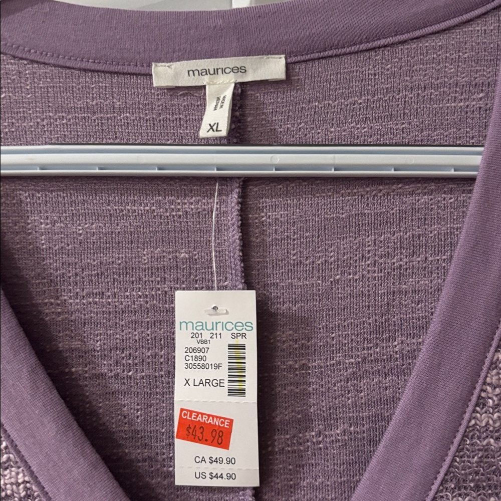 Maurices NWT  Cardigan 
Color: lavender - Picture 3 of 4